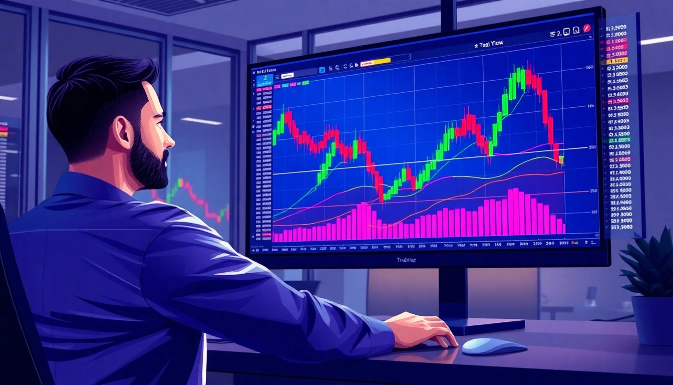 TradingView platform displaying detailed market charts with trending data and analysis tools